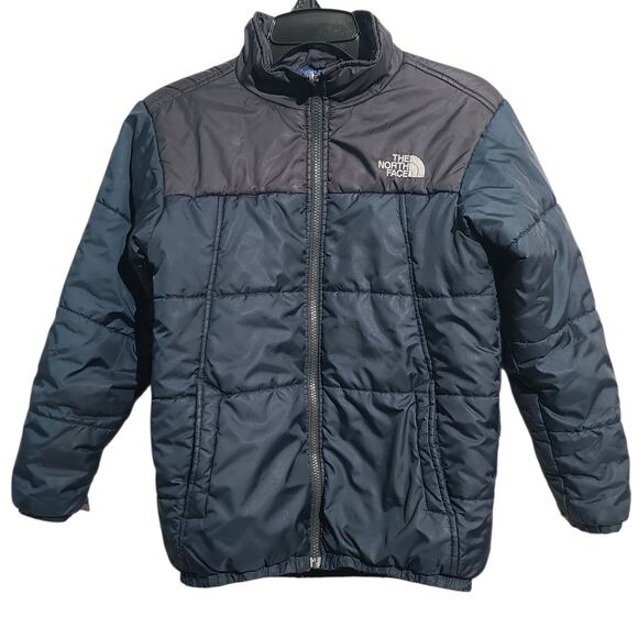 The North Face Boys Gray Blue Puffer Coat Size Large - Picture 1 of 5